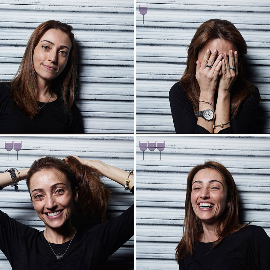 Picture 7 of [Photo] The change of facial expression nuances after drinking 1, 2 and 3 glasses of wine